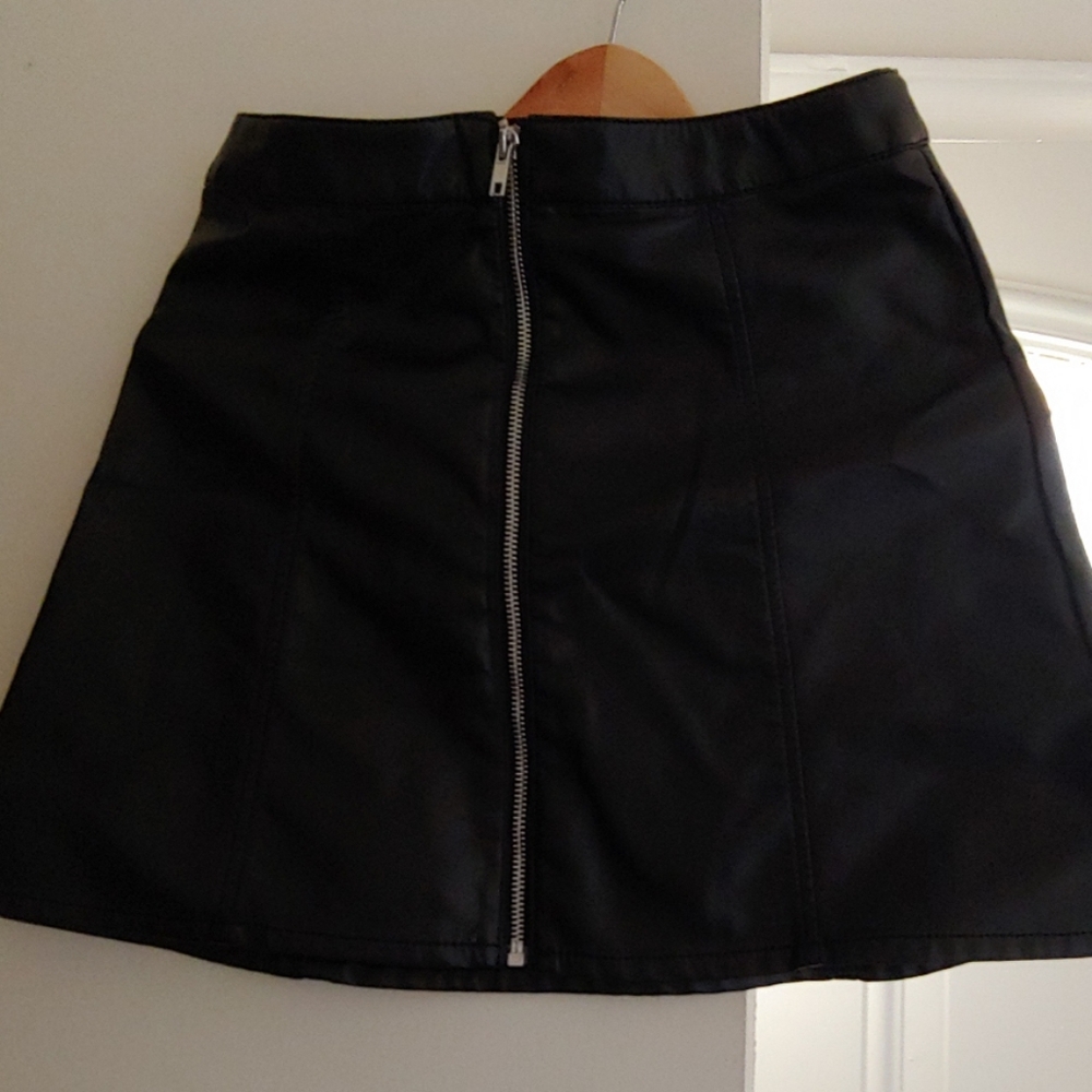 Vegan leather mini skirt